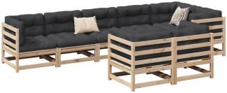 vidaXL 8-tlg. Garten-Sofagarnitur mit Kissen Massivholz Kiefer 3299504