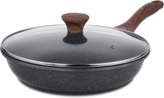 Antihaft Bratpfanne 24cm Schweizer Granit Omelette Pfanne mit Deckel