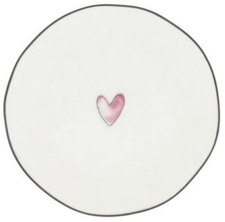 Bastion Collections Kuchenteller Watercolour Heart, Spülmaschinengeeignet, Weiß, Motiv: Herz, Höhe: 1.5cm