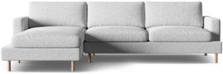 Micadoni Ecksofa Aliya 5-Sitzer Links Strukturierter Stoff Hellgrau Melange