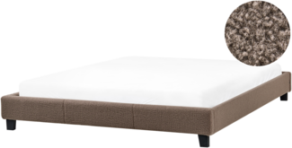 Bett ohne Kopfteil Bouclé ROANNE 180 x 200 cm Taupe