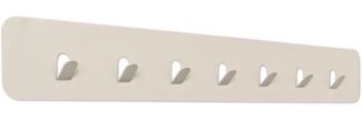 Garderobenleiste >Tilly 3< 7 Haken, in cremeweiß, Metall - 70x10x3cm (BxHxT)