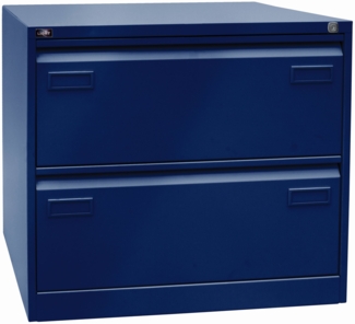 Bisley 'LIGHT' Hängeregistraturschrank, doppelbahnig, DIN A4, 2 HR-Schubladen, Farbe oxfordblau, 71,1 x 80 x 62,2 cm