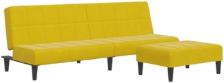vidaXL Schlafsofa 2-Sitzer mit Fußhocker Gelb Samt 3258131