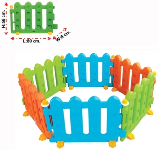 Pilsan Spielzaun, Plastikzaun, Laufstall 06145, 6 Elmente á 80 x 56 x 8 cm