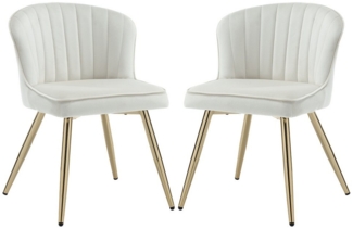 WAHSON OFFICE CHAIRS Esszimmerstuhl 2er Set, Gebogene Linie Rückenlehne, Küchenstuhl mit goldenem Fuß (2 St)