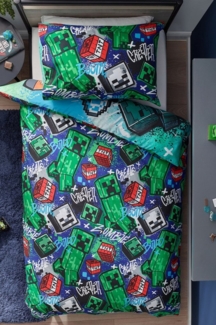 Next Bett-Set Bettbezug und Kissenbezug Minecraft, Bezug: Polyester, Baumwolle