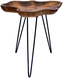 Beistelltisch Teak Couchtisch Teakholz Tablett Tisch Klapptisch Rand
