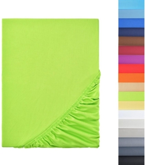 NatureMark Spannbettlaken Mikrofaser Spannbetttuch, Polyester, Gummizug: rundum, viele Größen und Farben Markenware, 200x220 cm, Apfel grün