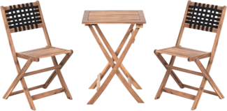 Bistro Set CONIOLO Akazienholz Braun Schwarz