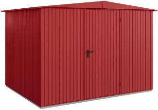 Hörmann Metall-Gerätehaus Berry Classic mit Satteldach Typ 3, 324 x 248 cm, purpurrot, 8 m²,1-flüglige Tür