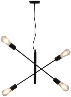 vidaXL Deckenleuchte mit Glühlampen 2 W Schwarz E27 281439