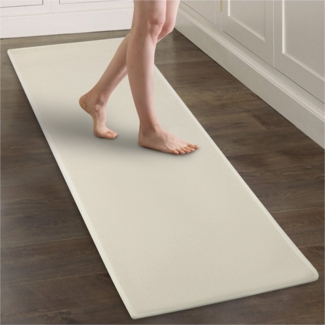 QUBEBU Teppich Teppich Läufer Küche 180x45 cm Dunkelgrau / Beige - Waschbarer Teppich, Rechteckig, Wirksam geschützt gegen Spritzwasser, Öl und Feuchtigkeit.