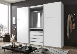 Schwebetürenschrank >MAGIC< in WEISS - 300x236x65cm (BxHxT)