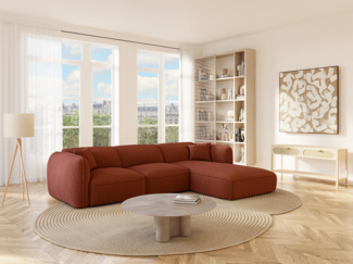 Vente-unique - Ecksofa - Ecke rechts - Stoff - Terracotta - CAMILIO von Maison Céphy