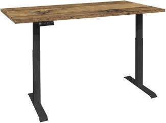 Schreibtisch höhenverstellbar elektrisch Editha 200x100 schwarz/plankeneiche 14230-200100