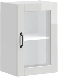 vidaXL Küchen-Hängeschrank mit Glastür Porto Hochglanz-Weiß 854009