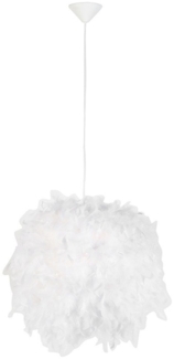 Qazqa Pendelleuchte Feather, ohne Leuchtmittel, E27, Weiß, Landhaus, Textil, 1-flammig