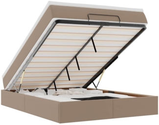 vidaXL Ottoman-Bett mit Matratze Cappuccino-Braun 140x200cm Kunstleder 3311045