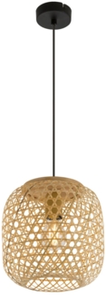 LED Decken Hängelampe, Bambus-Geflecht Kugel MIRENA