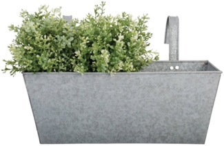 esschert design Balkonkasten (Set, 2 St), Antikzink-Blumenkasten mit Einhängehaken