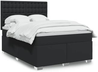 vidaXL Boxspringbett mit Matratze Schwarz 160x200 cm Kunstleder 3293028