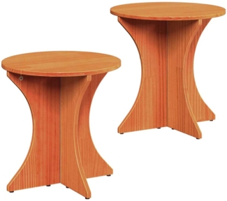 vidaXL Couchtisch 2 pcs Wachsbraun 46 x 46 x 47 cm Massivholz Kiefer 873567