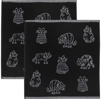 Kracht Geschirrtuch Frottier-Geschirrtuch 2er-Pack, Baumwolle Motiv