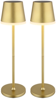 2x LED Solar Tischleuchte, gold, 2 Höhen möglich, H 41 cm