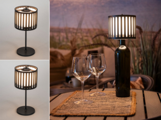 2er SET Akku Tischleuchten, mit abnehmbaren Leuchtenkopf, Höhe 29cm