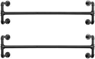 Songmics Kleiderstange (2 St) Wandmontage bis 60 kg belastbar HSR64BK-02