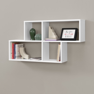 Wandregal Bryne 100 x 19,5 x 53 cm Weiß en. casa
