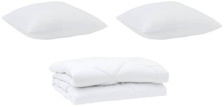 vidaXL Bettdecke mit Kissen 3 pcs Weiß Mikrofaser 3377459