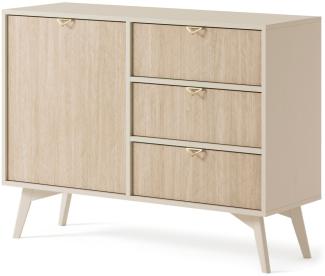 Kommode Sideboard Forest 106x38x80cm beige Herringbone Skandi