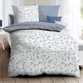Kaeppel Bettwäsche Leaf, Seersucker, 2 teilig, klassische Seersucker Bettwäsche im floralen Design