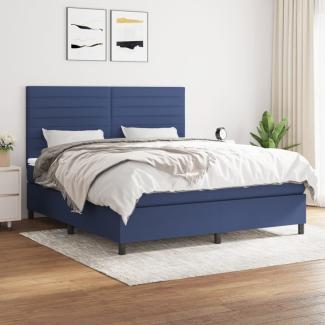 vidaXL Boxspringbett mit Matratze Blau 180x200 cm Stoff 3141879
