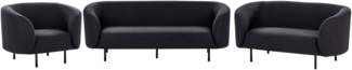 Sofa Set Stoff schwarz 6-Sitzer LOEN