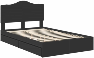 vidaXL Aufbewahrungsbett Schwarz 135 x 190 cm Holzwerkstoff 3413514