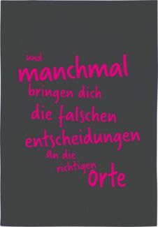 17,30 Hamburg Geschirrtuch Falsche Entscheidungen an richtigen Orte, Grau, (1-tlg), 50x70cm, Siebdruck