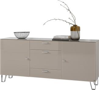 LEONARDO Sideboard Cube, mit Sicherheitsglas und edlem MDF Holz, Breite 189 cm