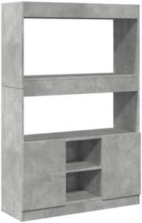 vidaXL Highboard Betongrau 92x33x140 cm Holzwerkstoff 3309612
