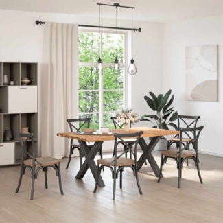 vidaXL Esstisch mit Baumkanten 180x100x74 cm Massivholz Eiche Rechteck 3304450