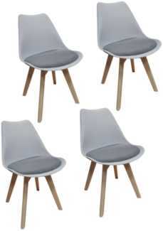 HTI-Living Atlanta Hellgrau, Webstoff Dunkelgrau Stuhl