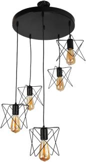Lux. pro 'Manningtree' Hängeleuchte, 5-flammig, Metall, schwarz, 105 x 55 x 55 cm