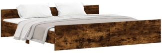 vidaXL Bettgestell mit Kopf- und Fußteil Räuchereiche 180x200 cm 3203772