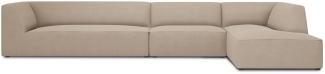 Micadoni 5-Sitzer Modular Ecke rechts Sofa Ruby | Bezug Dark Beige | Beinfarbe Black Plastic