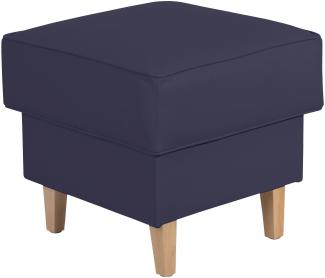 Hocker Karlen Bezug Kunstleder Buche natur / dunkelblau 22094