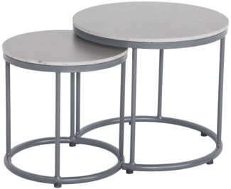 Beistelltisch-Set / GL3A-5567-19H , Aluminium , Grau , 0 x 0 x 0 cm