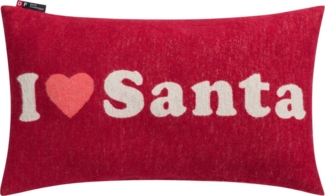 DAVID FUSSENEGGER Dekokissen gefüllt Silvretta 'I love santa' 30x50 cm Bordeaux- Rot