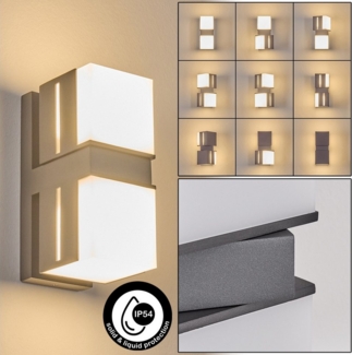 hofstein Außen-Wandleuchte Außenwandlampe aus Metall/Kunststoff in Anthrazit/Weiß, ohne Leuchtmittel, verstellbare Wandleuchte außen im modernen Design, IP54